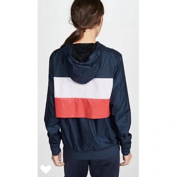 LNDR navy blue pink red Victory zip up hooded lightweight windbreaker jacket - Picture 2 of 7